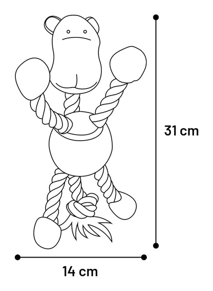 Flamingo Toy Animals with Ball and Rope - играчка за кучета с въже и топка 14 / 31 / 19 см