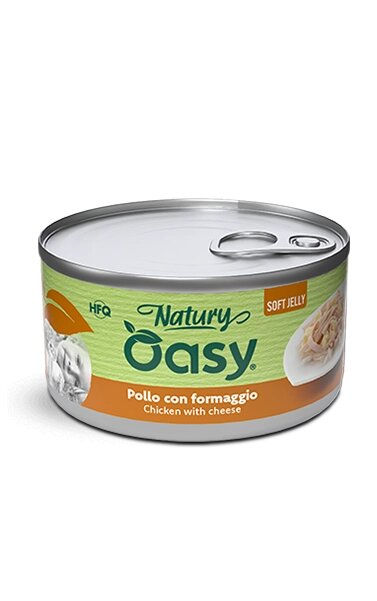 Oasy Cat Natury Soft Jelly Chicken With Cheese - консерва за котки с пилешко и сирене 150 гр