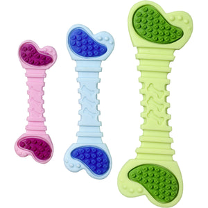 FLAMINGO Toy Puppy Ruffus Bone - дентална играчка за куче /син, розов, зелен/