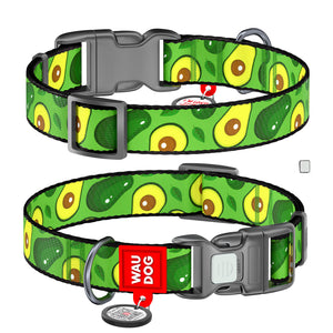 WAUDOG Nylon Dog Collar QR Avocado S - нашийник за кучета с QR таг 15 мм / 25-35 см