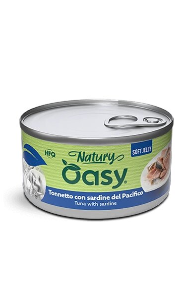 Oasy Cat Natury Soft Jelly Tuna With Sardine - консерва за котки с риба тон и сардини 150 гр