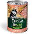 Monge BWILD Grain Free Adult– хапки в сос със сьомга, тиква и тиквички, без зърнени храни – за кучета в зряла възраст от всички породи 400 гр.