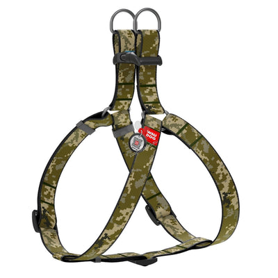 Waudog Harness Military S - нагръдник с QR код за сигурност 40 / 55 см / 15 мм