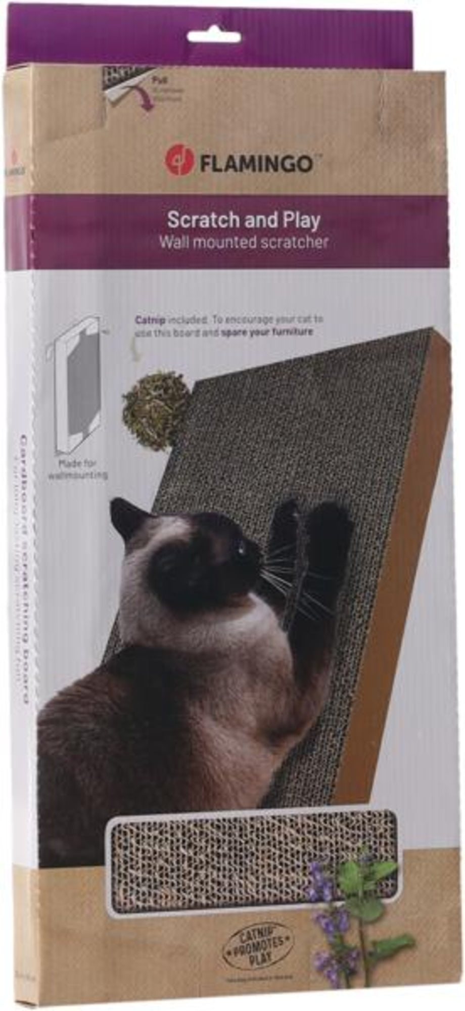 Flamingo Scratching cardboard Mawimbi Brown - драскалка за котка 46 / 22 / 3,7 см