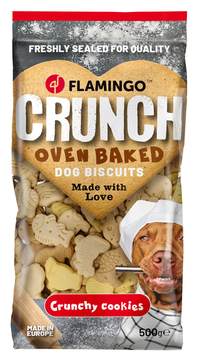 Flamingo Snacks Crunch Biscuit Animal figures with vanilla flavour - бисквити за куче с вкус на ванилия 500 гр