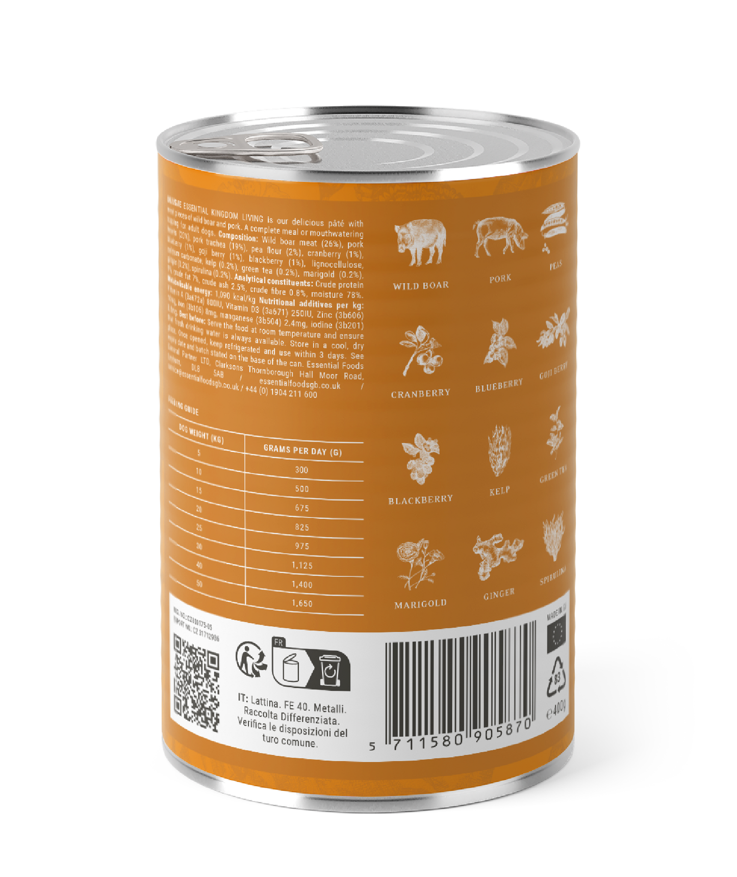 Essential Kingdom Living Pate - пастет за кучета с глиганско и свинско 400 гр.