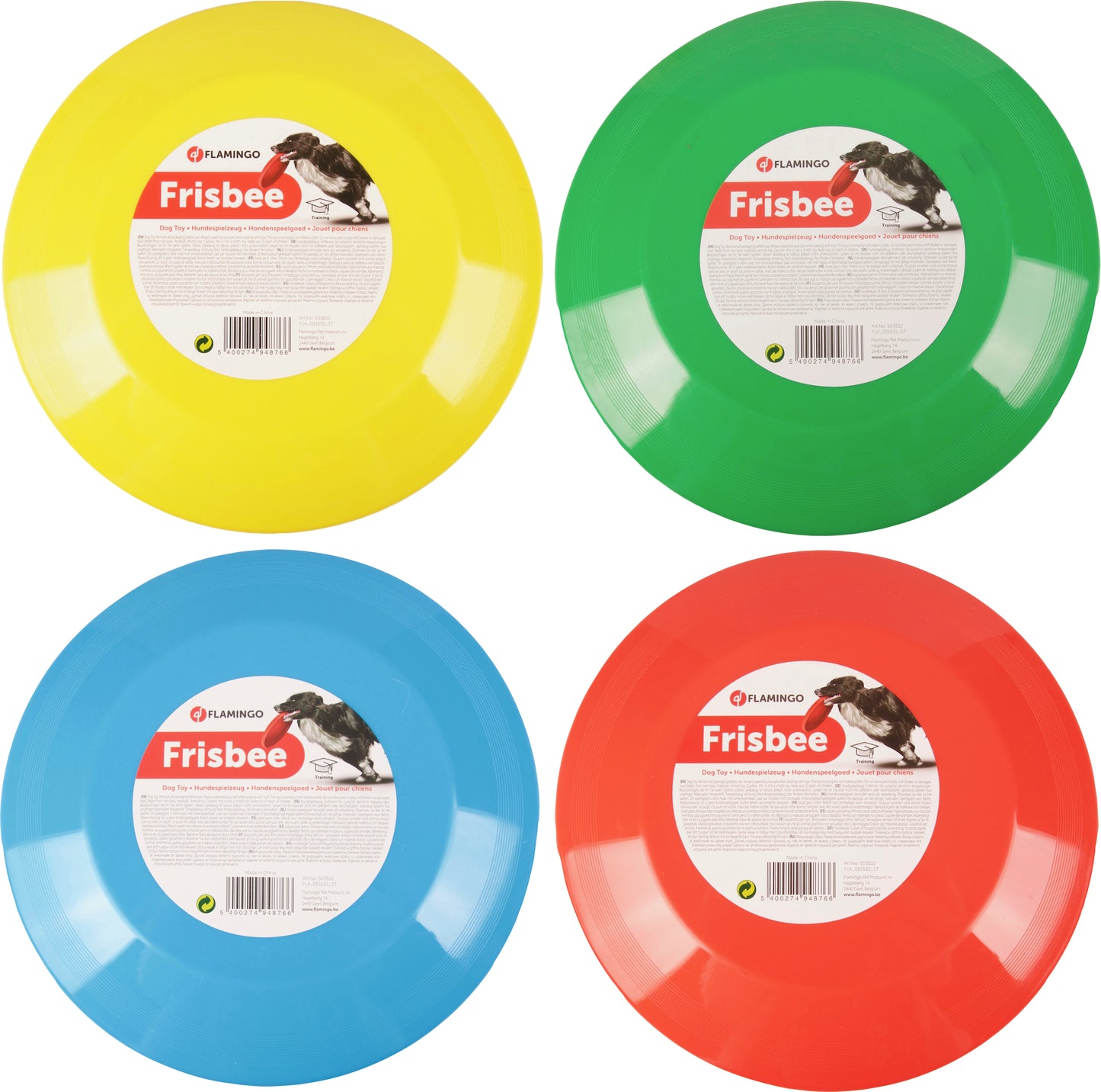 Flamingo Plastic Frisbee - пластмасово фризби за куче Ø 22,5 см. /жълт, зелен, син, оранжев/