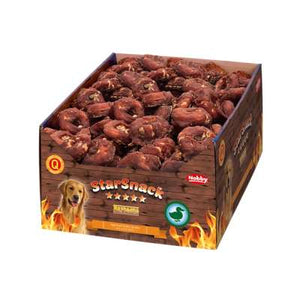 Nobby StarSnack Barbecue Duck Donut - поничка от пресована кожа с патешко месо, кутия, 5см, 200 бр