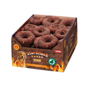 Nobby StarSnack Barbecue Duck Donut - поничка от пресована кожа с патешко месо, кутия, 10 см, 30 бр