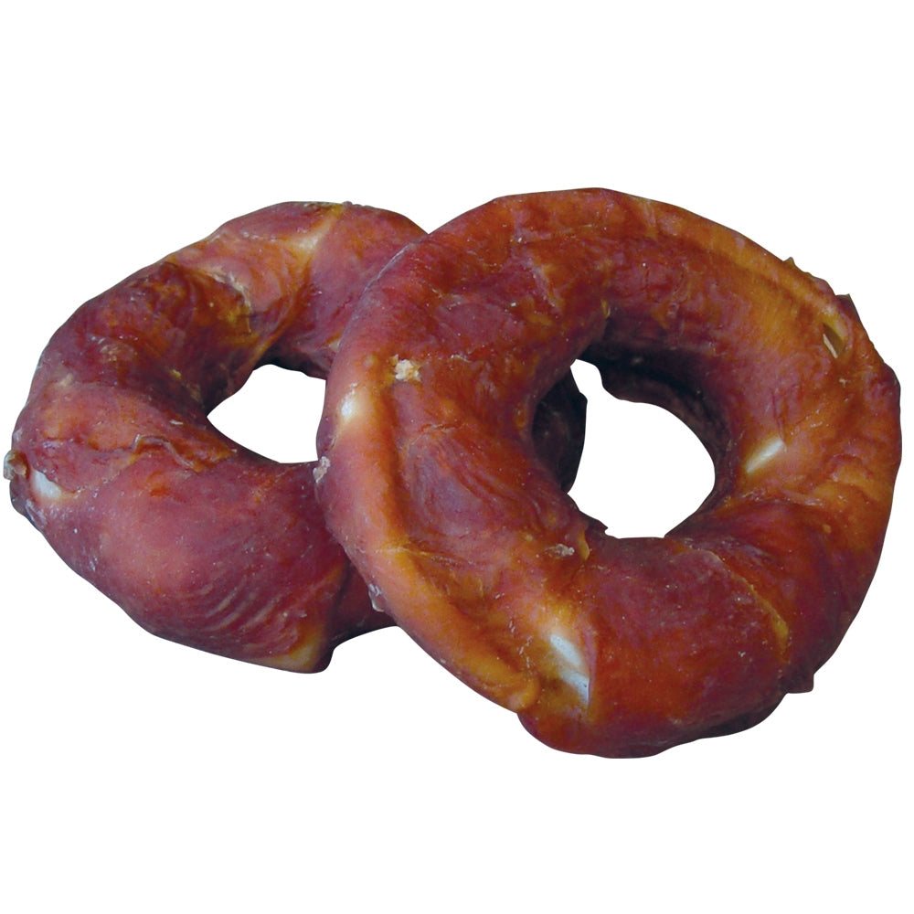 Nobby StarSnack Barbecue Duck Donut - поничка от пресована кожа с патешко месо, кутия, 10 см, 30 бр