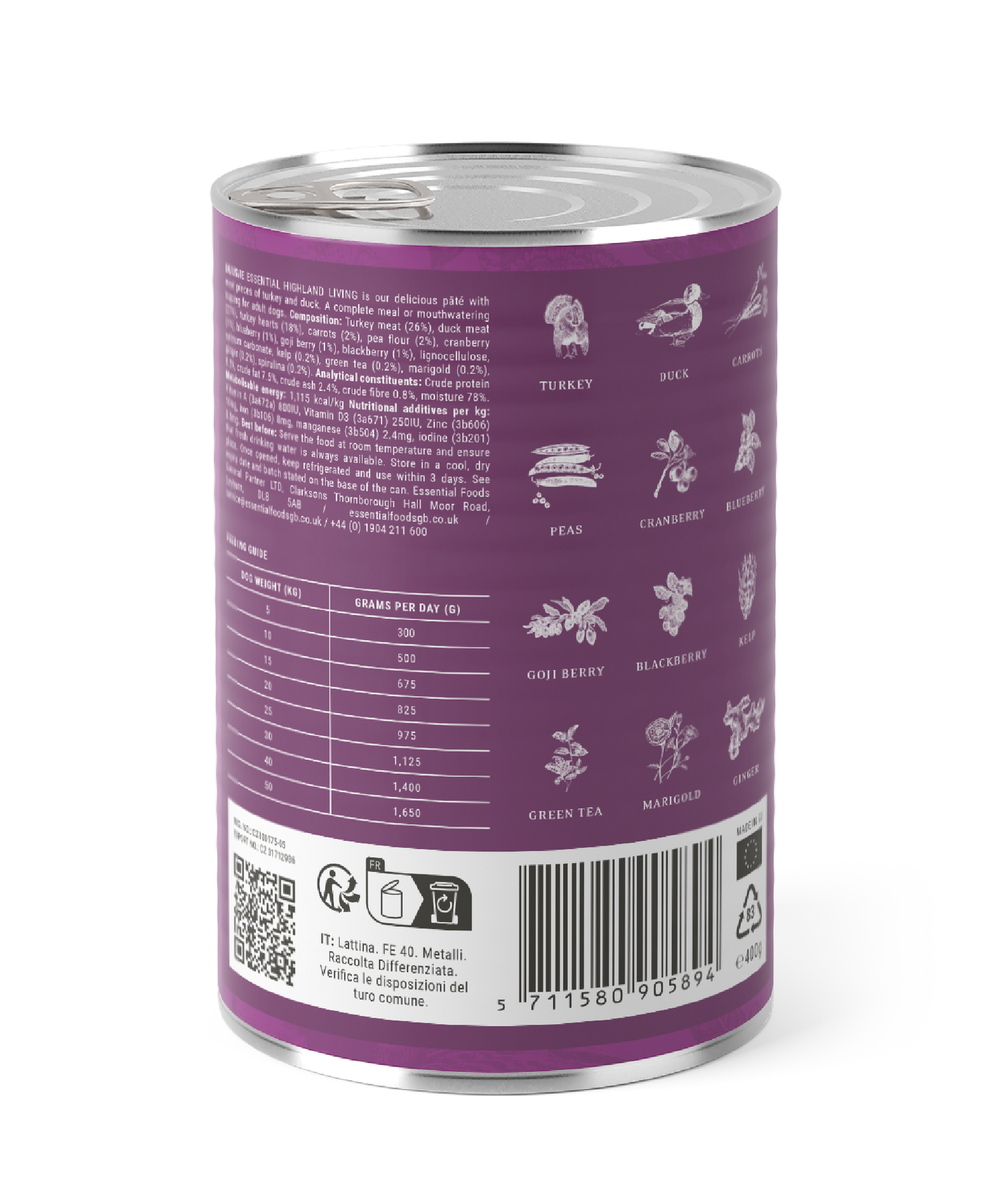 Essential Highland Living Pate - пастет за кучета с пуешко и патешко 400 гр.