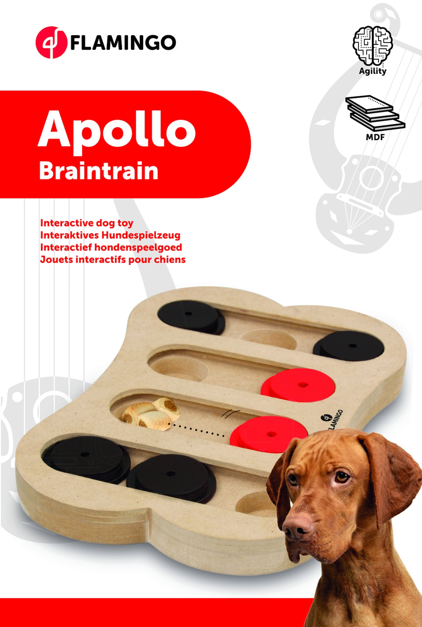 Flamingo Brain Train Apollo Bone Light brown - интерактивна играчка за куче 30 / 20 см.