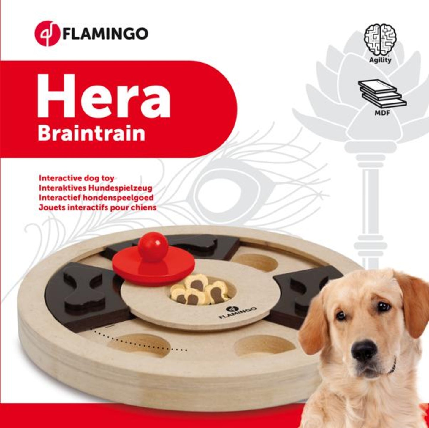 Flamingo Brain Train Hera Light Brown - интерактивна играчка за куче 25 см.