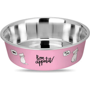 Enjoy Castron Inox Bon Appetit - метална купа с илюстрация, сива 450 мл