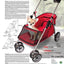 Flamingo Buggy Damio Red - количка за кучета 76 / 45 / 90.5 см