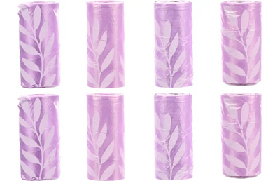 FLAMINGO Poop Bag Basic With Lavender - хигиенни пликчета с аромат на лавандула, 8 ролки по 15 броя