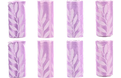 FLAMINGO Poop Bag Basic With Lavender - хигиенни пликчета с аромат на лавандула, 8 ролки по 15 броя