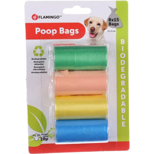 Flamingo Afbria Poop Bags - хигиенни пликчета за куче, 8 ролки по 15 пликчета