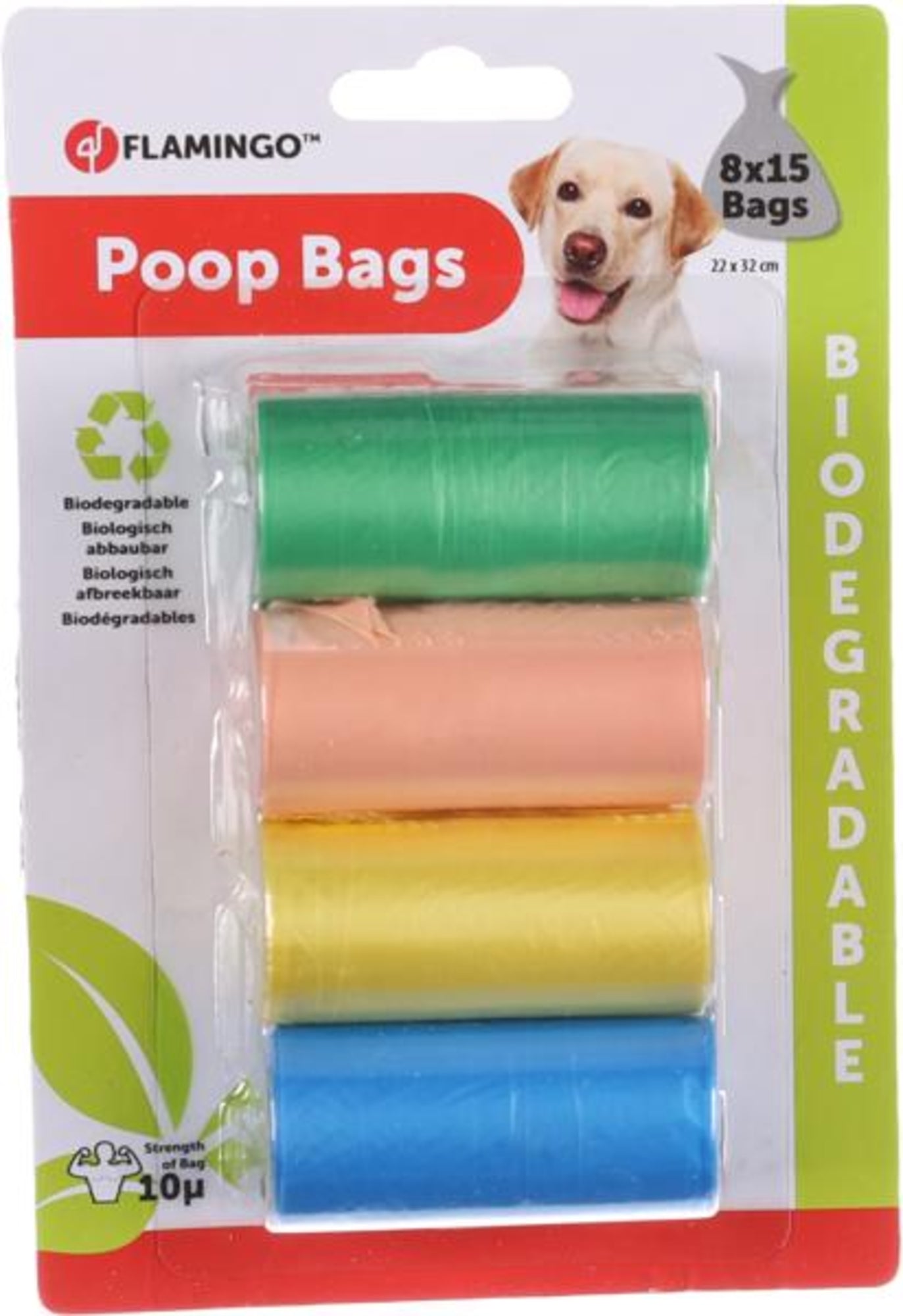 Flamingo Afbria Poop Bags - хигиенни пликчета за куче, 8 ролки по 15 пликчета