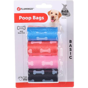 Flamingo Poop Bags Basic - хигиенни пликчета 8 ролки по 15 пликчета