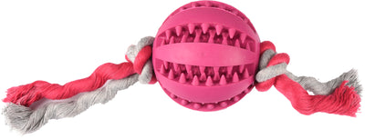 Flamingo Rubber Dental Ball with Rope - дентална топка за куче с въже 7 см.