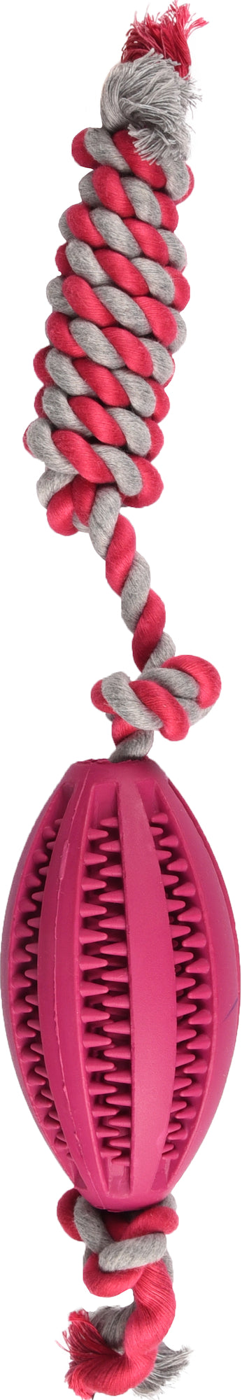 Flamingo Rubber Rugby Ball with Rope - дентална играчка с въже 11 см