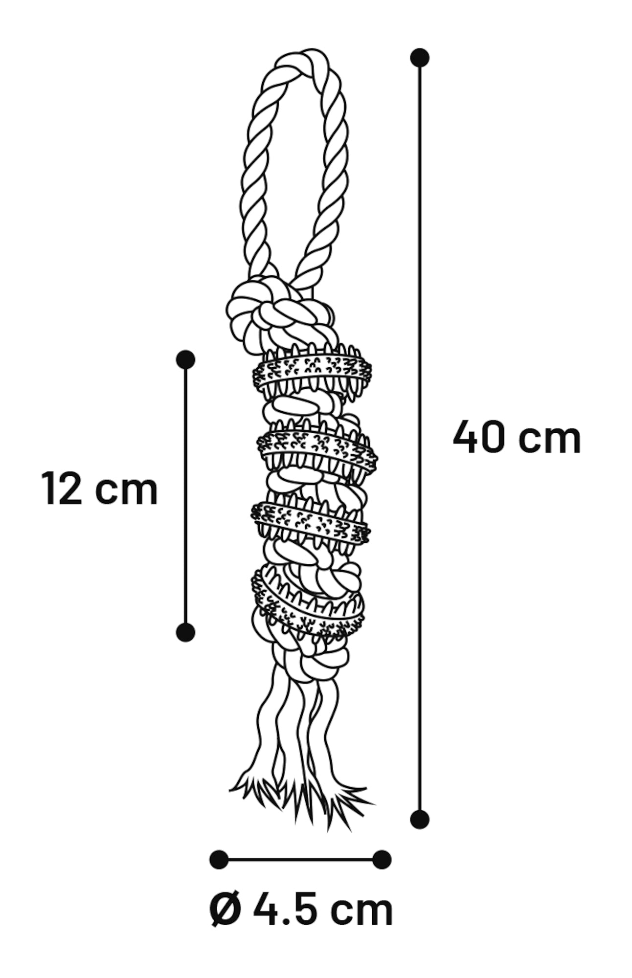 Flamingo Toy Waylen Disc Dental with Rope - играчка за куче 40 см