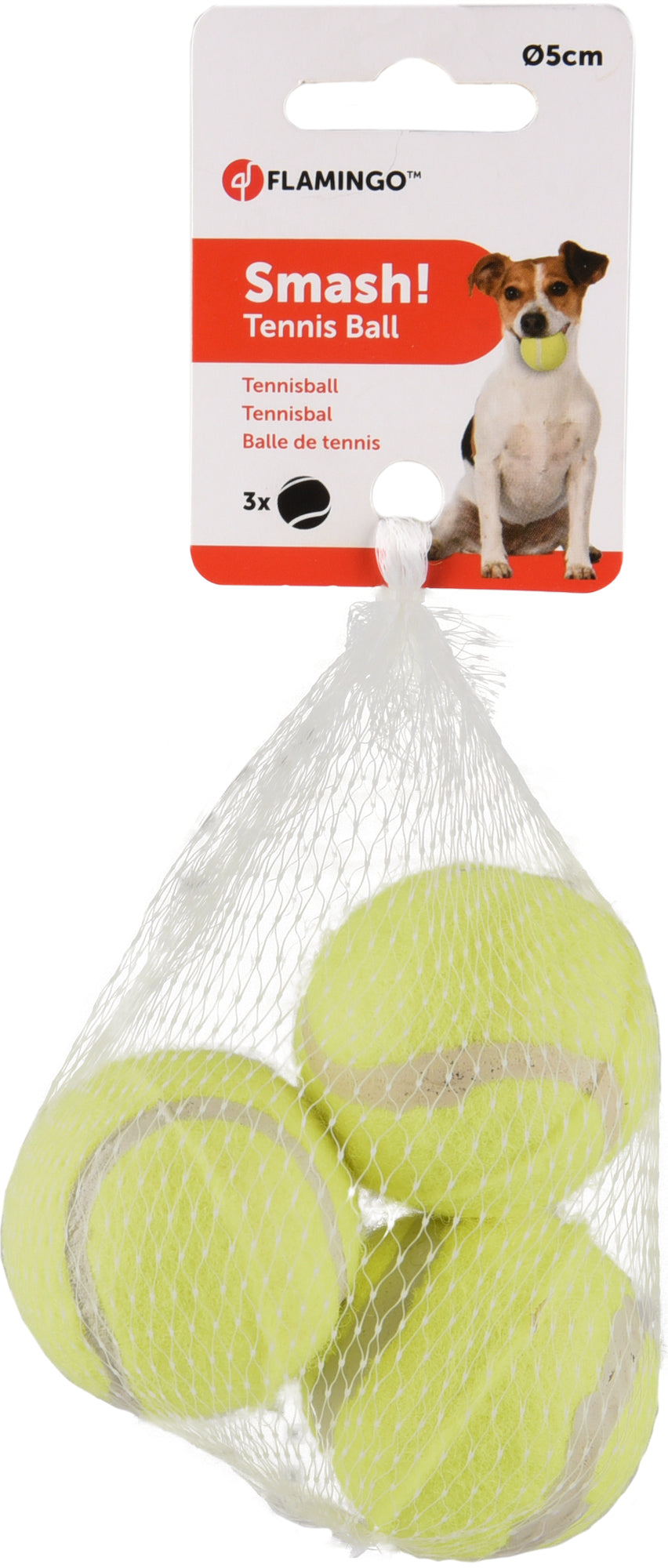 Flamingo Toy Smash Tennis Ball - гумена играчка за куче 5 см, 3 броя
