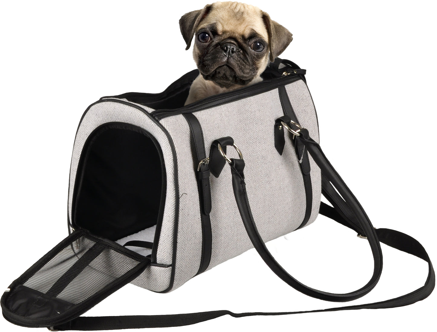 Flamingo Carryng Bag Tatjana Light Grey - чанта от плат за кучета, светлосив 37 / 24 / 31 см