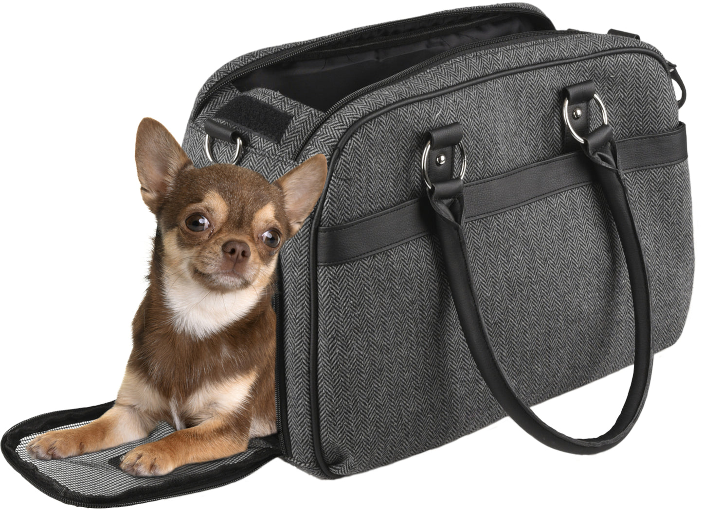 Flamingo Carrying Bag Justine Dark grey - чанта от плат за кучета, тъмносив 44 / 23 / 32 см