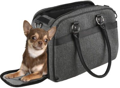 Flamingo Carrying Bag Justine Dark grey - чанта от плат за кучета, тъмносив 44 / 23 / 32 см
