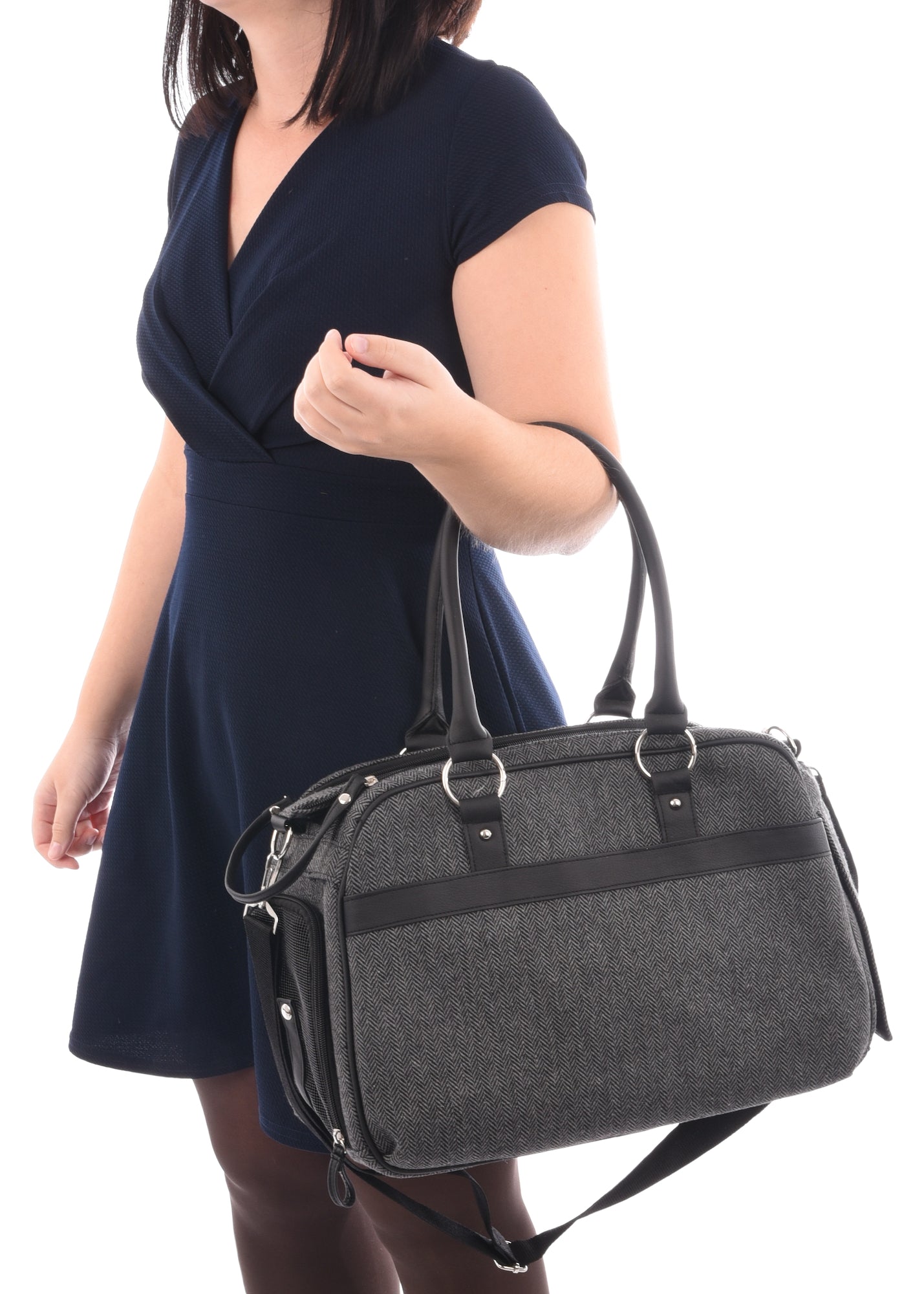 Flamingo Carrying Bag Justine Dark grey - чанта от плат за кучета, тъмносив 44 / 23 / 32 см