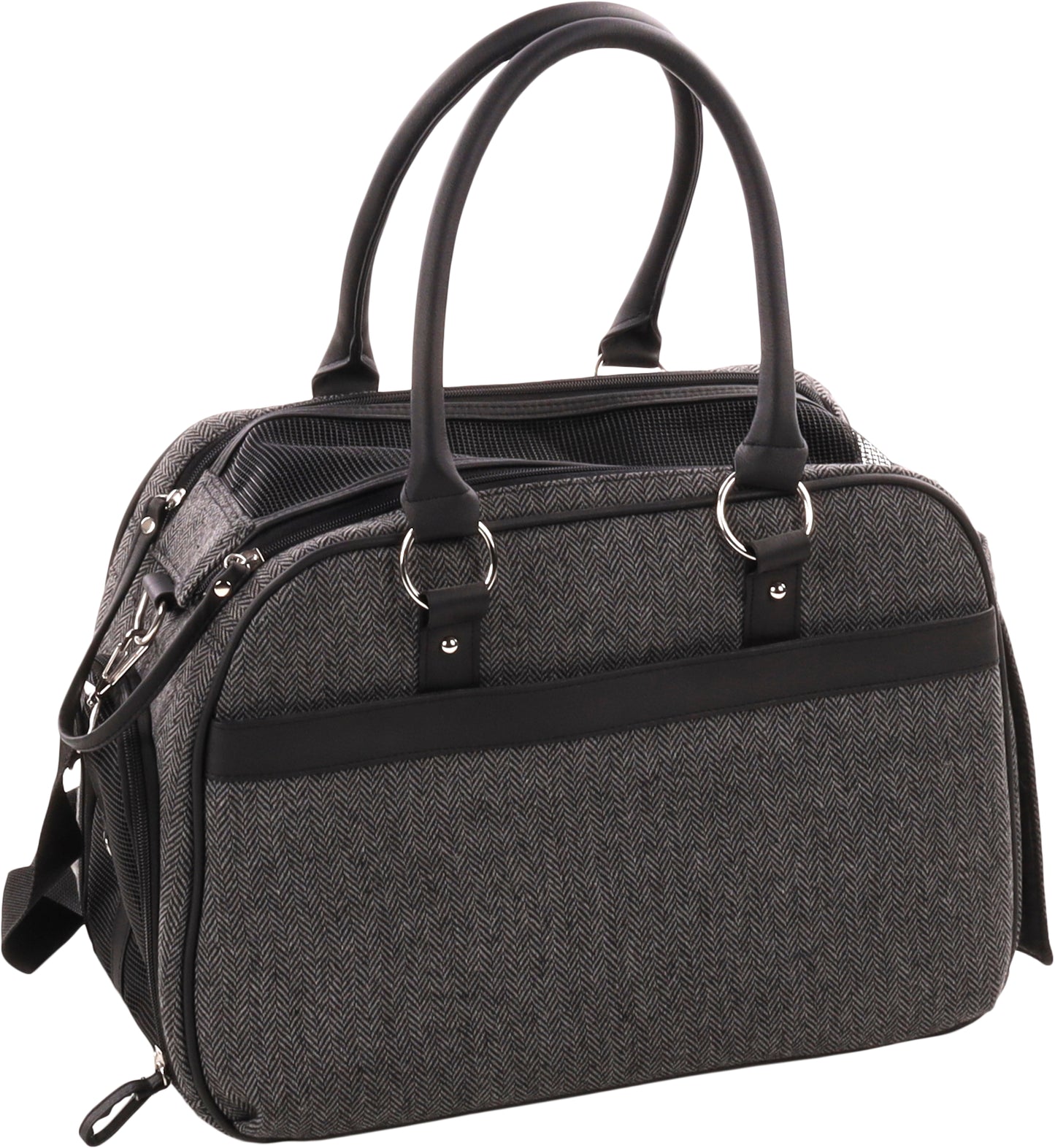 Flamingo Carrying Bag Justine Dark grey - чанта от плат за кучета, тъмносив 44 / 23 / 32 см
