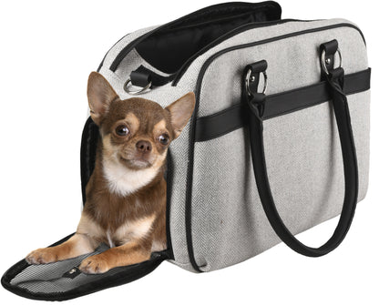 Flamingo Carrying Bag Justine Light Grey - чанта от плат за кучета, светлосив 44 / 23 / 32 см