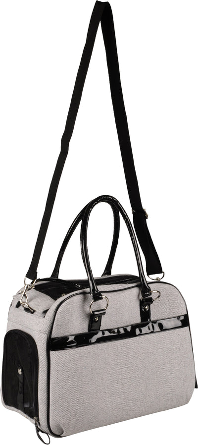 Flamingo Carrying Bag Justine Light Grey - чанта от плат за кучета, светлосив 44 / 23 / 32 см