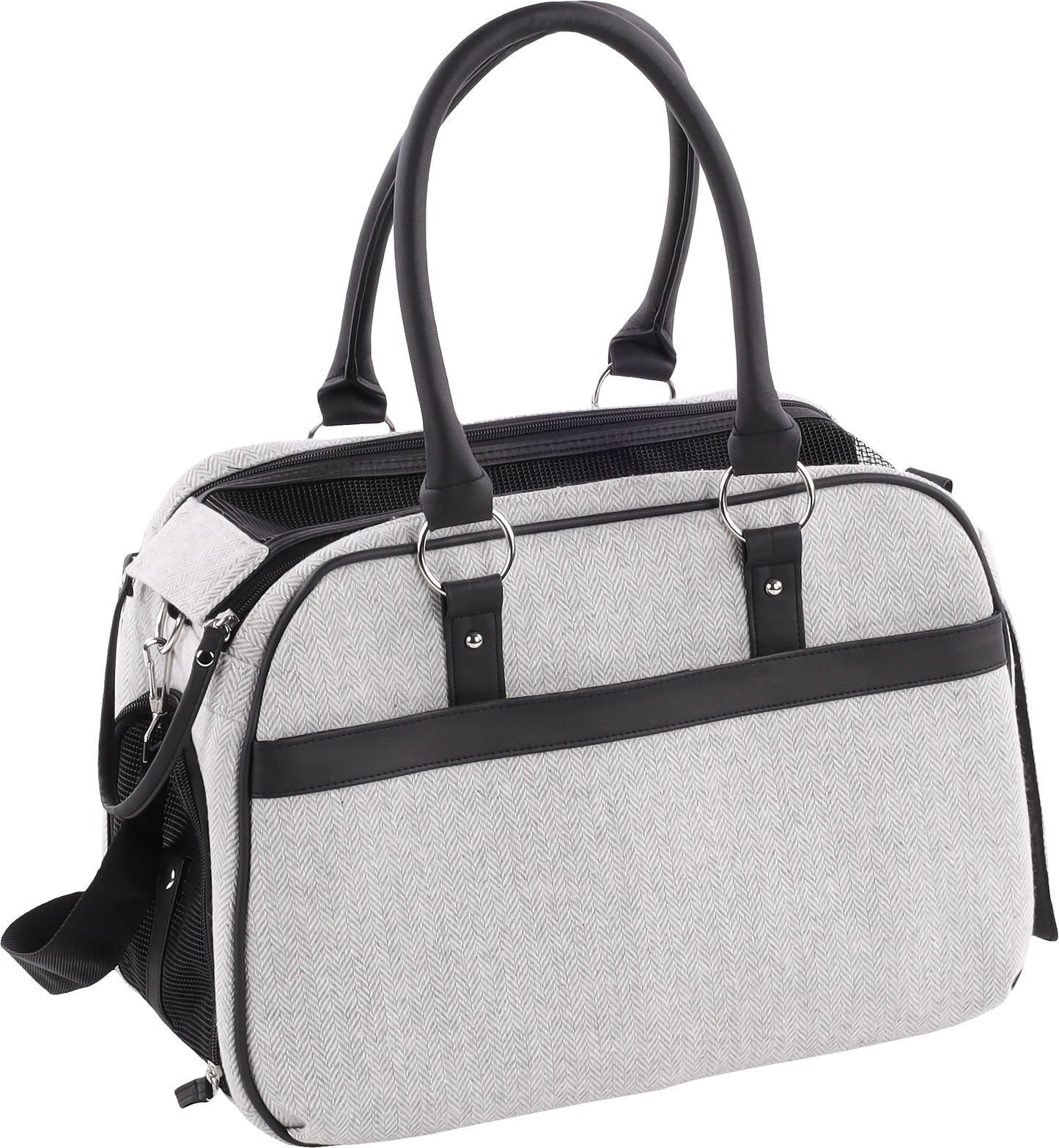Flamingo Carrying Bag Justine Light Grey - чанта от плат за кучета, светлосив 44 / 23 / 32 см