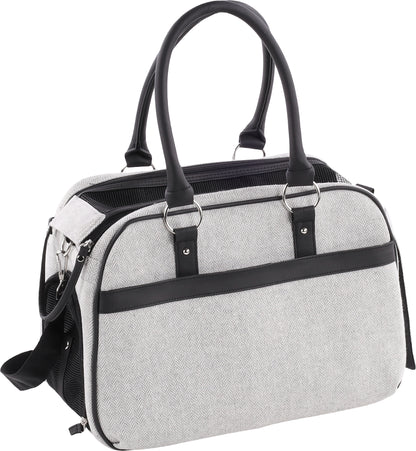 Flamingo Carrying Bag Justine Light Grey - чанта от плат за кучета, светлосив 44 / 23 / 32 см