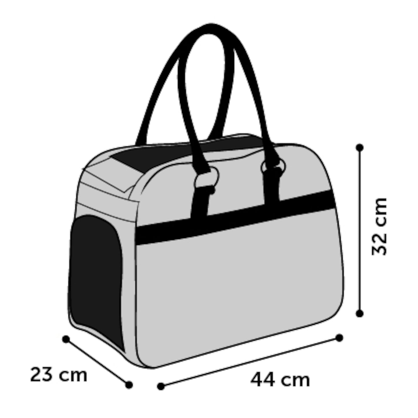 Flamingo Carrying Bag Justine Light Grey - чанта от плат за кучета, светлосив 44 / 23 / 32 см