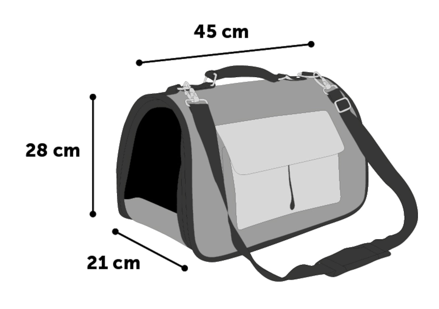 Flamingo Carrying Bag Amy - мека транспортна чанта 45 / 21 / 28 см