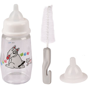 Flamingo Feeding Set Akela - комплект бутилка с биберон и четка 140 мл