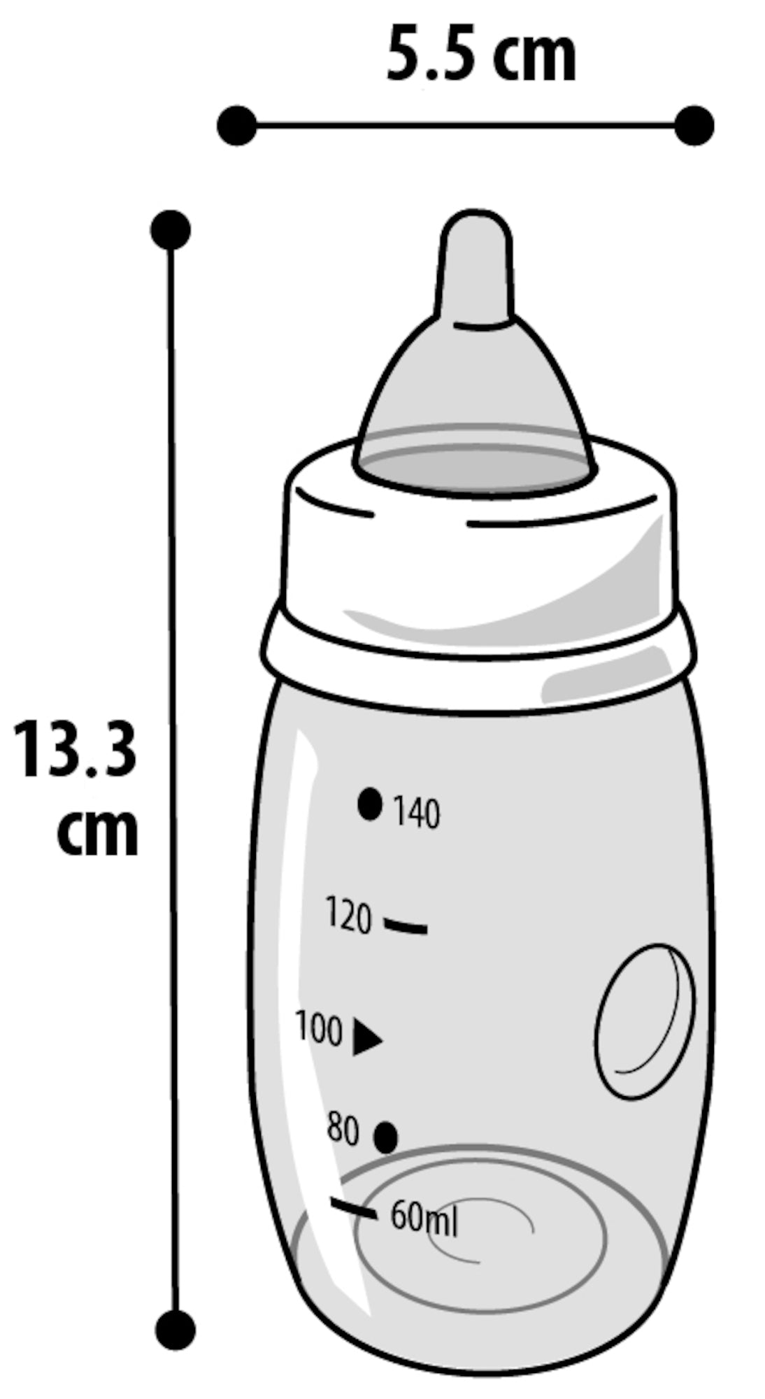 Flamingo Feeding Set Akela - комплект бутилка с биберон и четка 140 мл