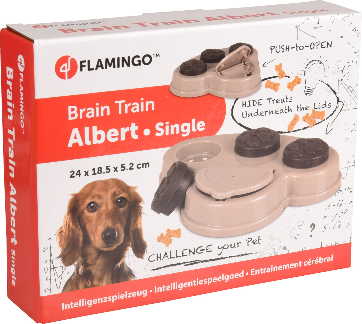 Flamingo Brain Train Albert 1 Grey - интерактивна играчка / 24 /18 / 52 /