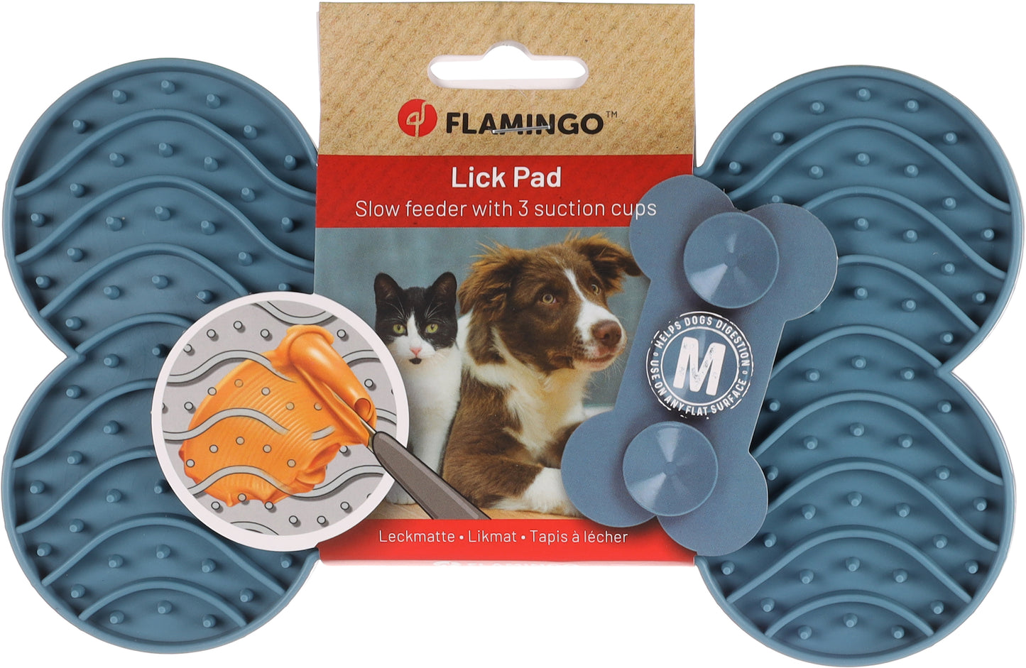 Flamingo Lick Pad Yummee Petrol - подложка за хранене 21,8 см