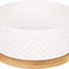 Flamingo Feeding and drinking bowl Bianco Round - керамична купичка за храна и вода 990 мл, бяла