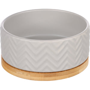 Flamingo Feeding and drinking bowl Bianco Round - керамична купичка за храна и вода 990 мл, бяла