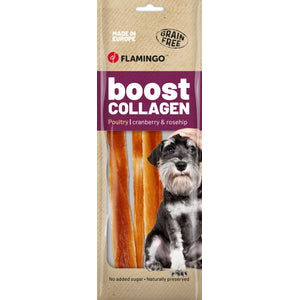 Flamingo Snacks Boost Strips with Chicken and Collagen - лакомство за куче с пилешко и колаген 60 гр