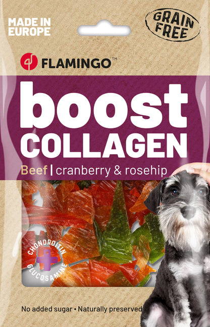 Flamingo Snacks Boost Chips with Beef and Collagen - лакомство за куче с говеждо и колаген 60 гр