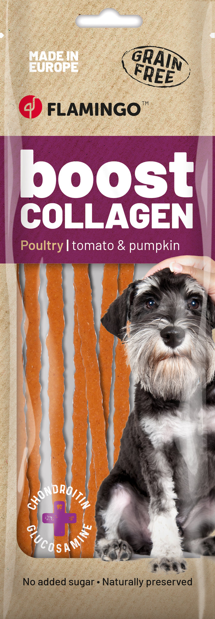 Flamingo Snacks Boost Spaghetti with Chicken and Collagen - лакомство за куче с пилешко и колаген 70 гр