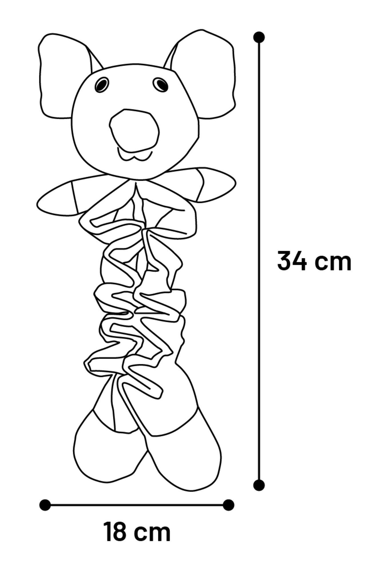 Flamingo Toy Puppy Folsy Mouse - играчка за куче 34 / 18 см