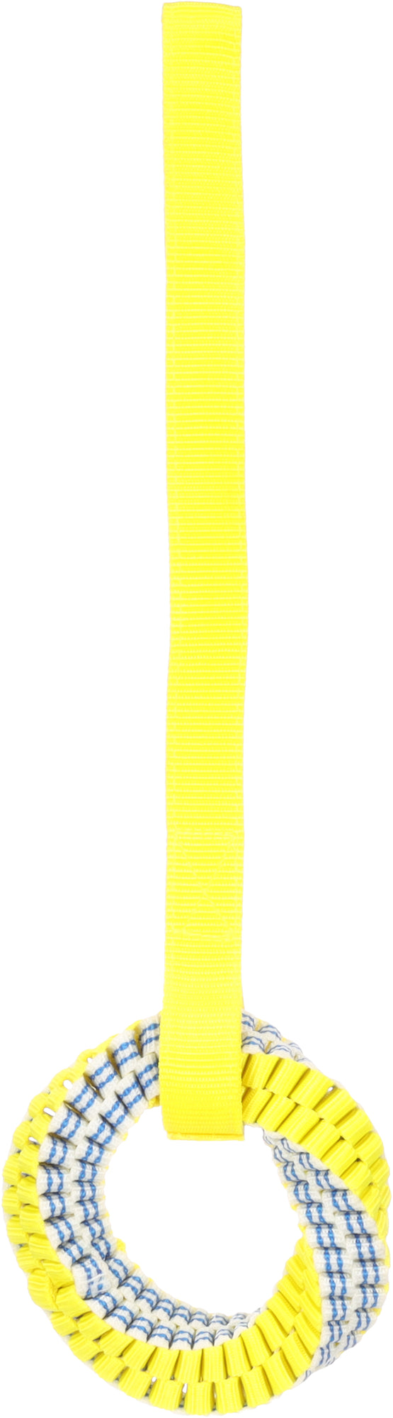 Flamingo DT Glowa Pull Rope and Ring Blue/Yellow S - светеща играчка за куче с въже и ринг 43 / 13 / 3 см